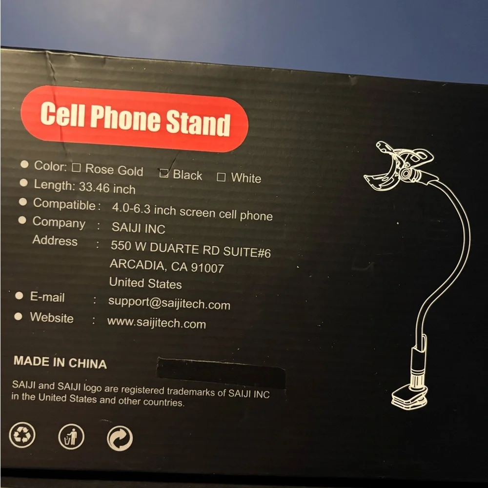 Black Cell Phone Stand